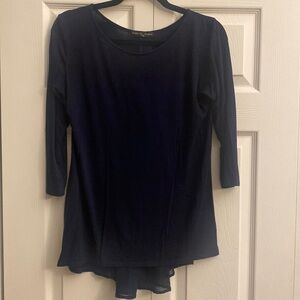 Kim & Cami navy super‎ soft black tunic blouse size S